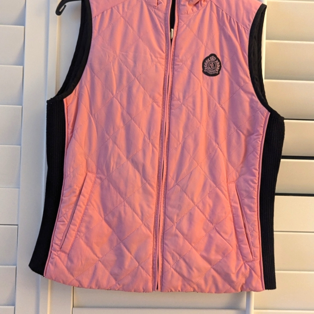 EUC Ralph Lauren Reversible Women's Vest, Size Small, Pink & Black